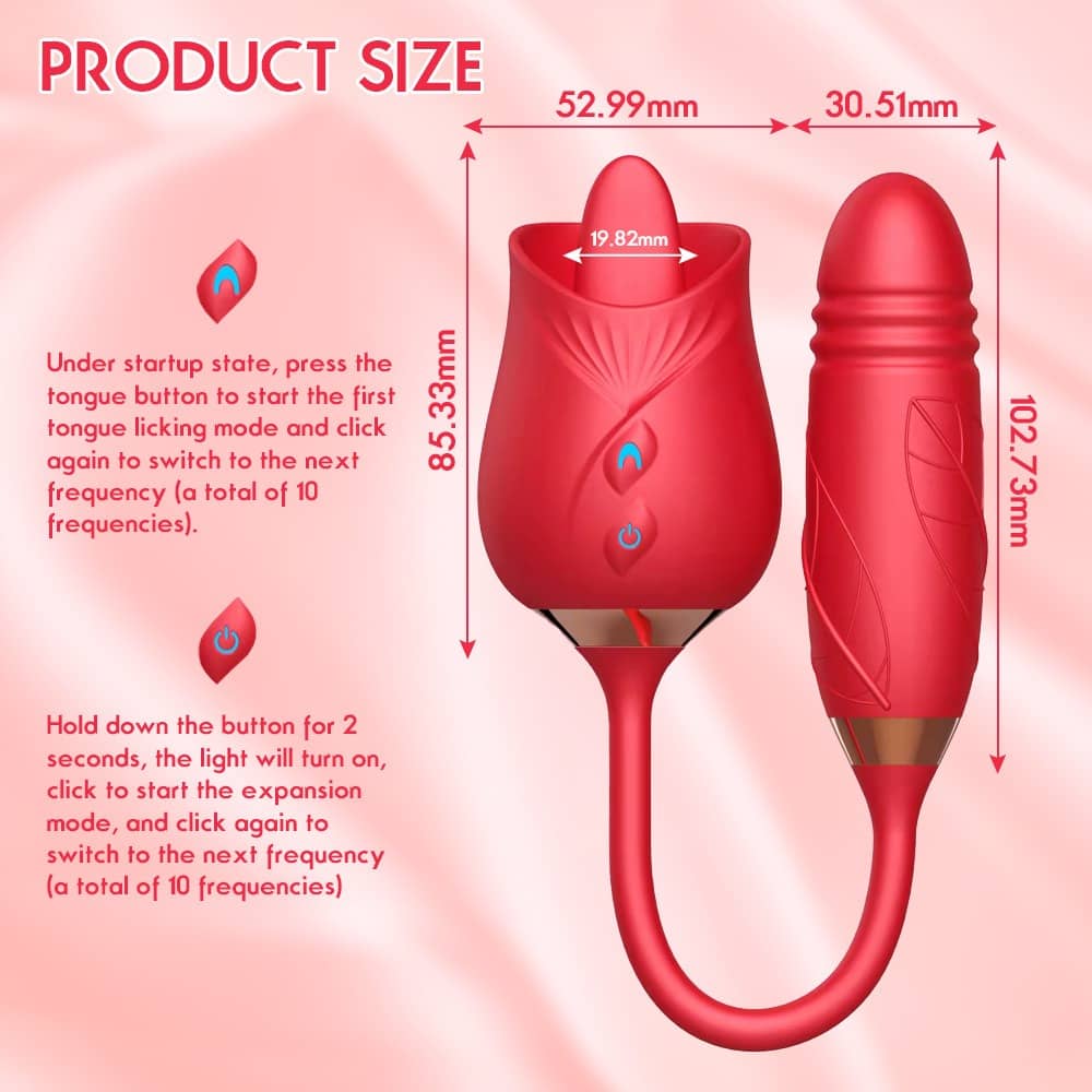 Rosa lengüita + Vibrador bala - Rojo - Eroticus